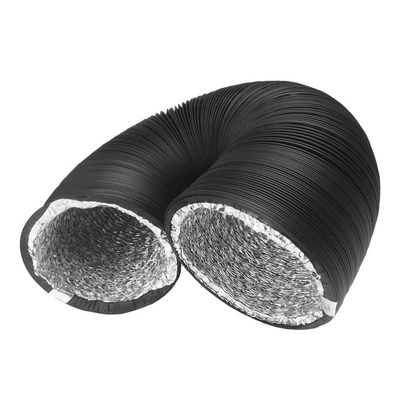 Black PVC Coated Dual Layer Flexible Air Duct - 5 Meters | 102MM (4" Inch) | Ventilation
