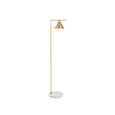 Danish Floor Lamp | Brass Cone | Angle Adjustable | Marble Base