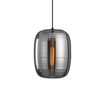 LED Pendant Lamp | Glass Chrysalis | Smoky Glass Shade