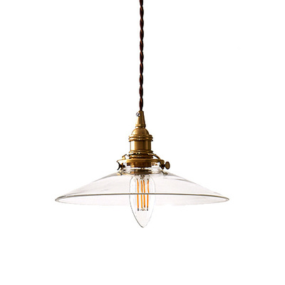 Lectory LED Pendant Lamp | Transparent Disc | Glass Shade With Brass Holder