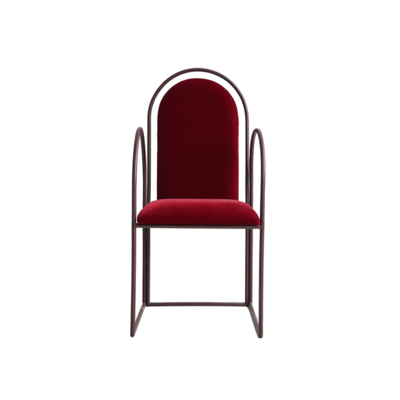 Lectory Danish Cygnus | Highback Arm Dining Chair Red | Wine Red Velvet 