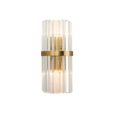 LED Wall Lamp | Brass Prisms | Crystal Glass Shade | Warm White Ambiance