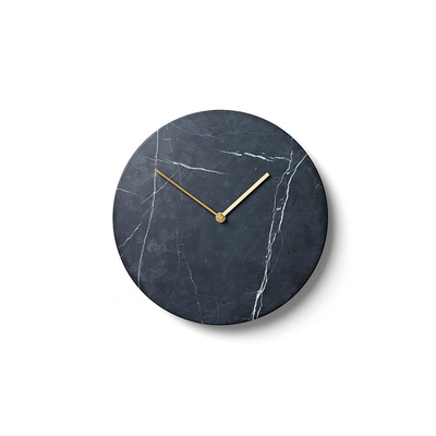 Nordic Wall Decor | Marble Clock | Black Marble | 12Inch