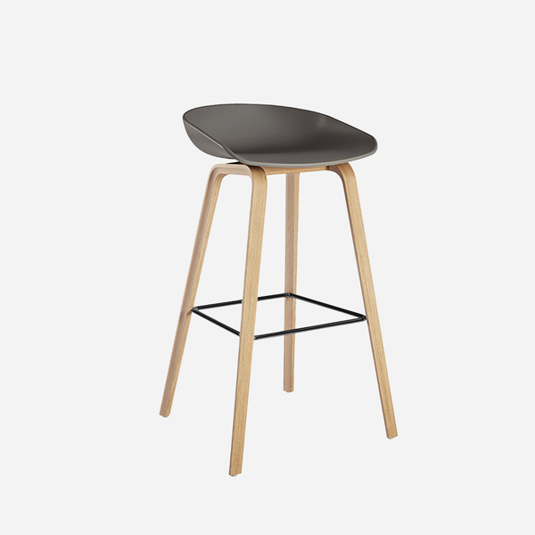 Danish Bar Stool AAS32 Wood Frame Grey Scandinavian Kitchen Dining