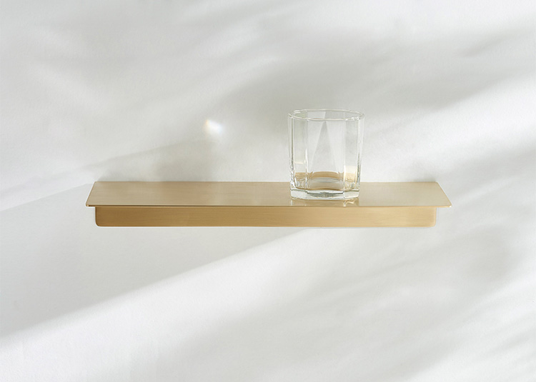 Floating Wall Shelf Floating Rack Brass Gold Dacraft