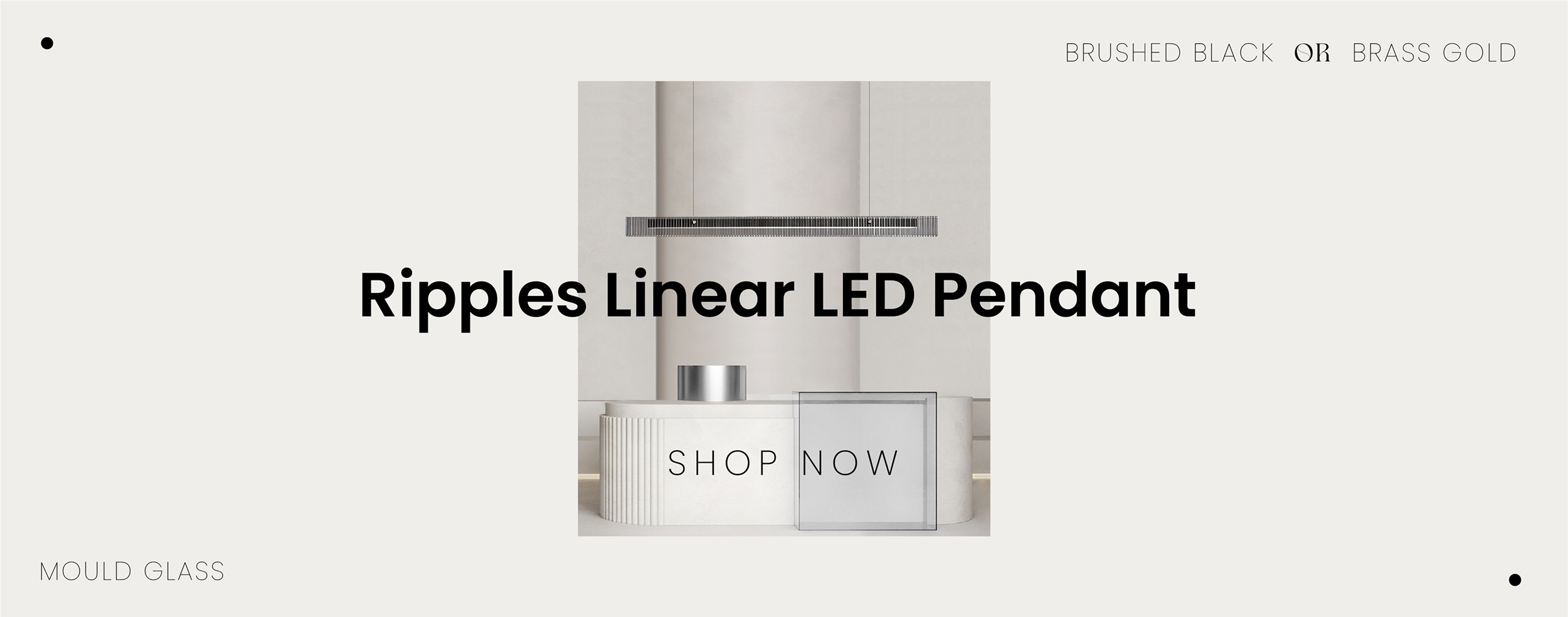 Lectory Linear LED Pendant Ripples | Brass Gold Mo