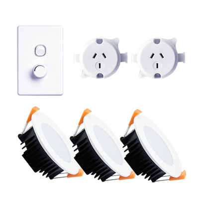 13W Tri Colour Dimmable LED Downlight + Dimmer Switch Bundle 