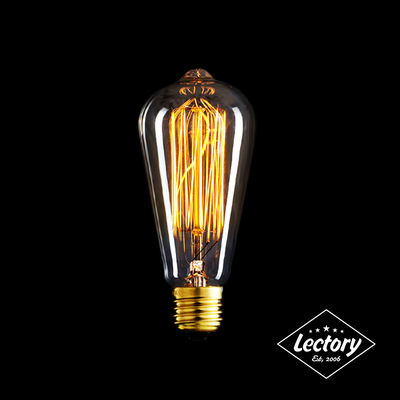 6 X 40W Pear Edison Screw Lamp Bulb ST64 | Vintage Filament Squirrel Cage E27 Bulb