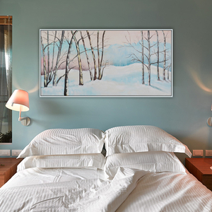 Hand-Painted Oil Painting - Snowy Valley |  Vintage Abstract Decor Unframed Wall