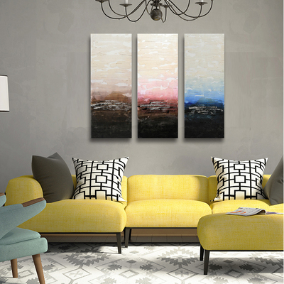 Hand-Painted Oil Painting - 3 Elements Set | Vintage Abstract Decor Unframed Wall Art
