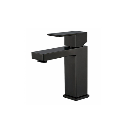 Basin Mixer | Short | Square Series | Black 