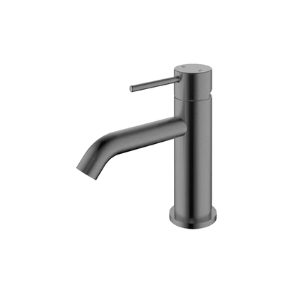 Basin Mixer | Short | Round Curve Series | Gun Metal