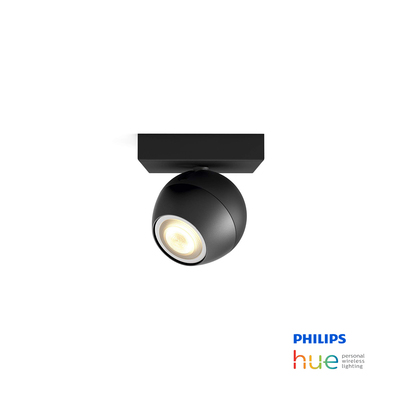 Philips Hue Buckram | 5.5W Black LED Spot Light | Single Head