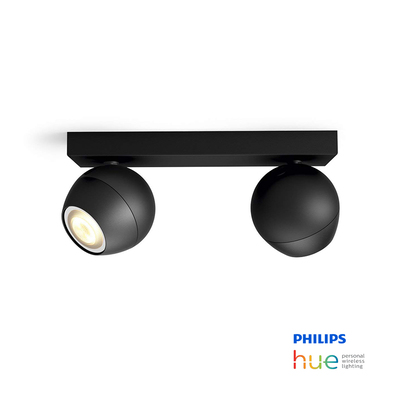 Philips Hue Buckram | 11W Black LED Spot Light | Double Head