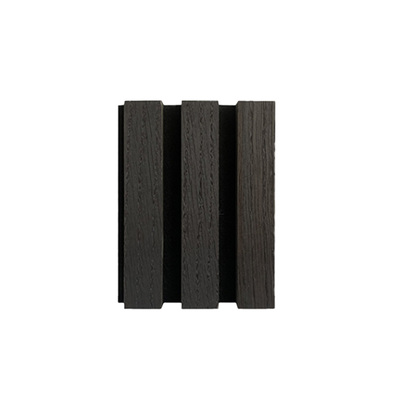 Acoustic Slat Wood Wall Panel | Natural Grain Veneer | Smoke Oak | Noise Reduction