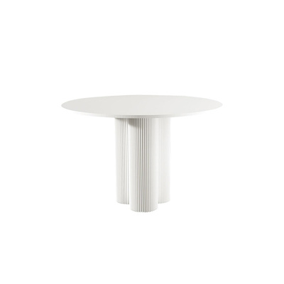 Danish Dining table | Minimalist  Tri Pole | Sintered Stone Top | White