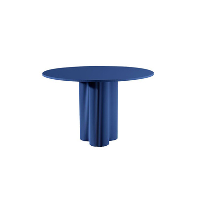 Danish Dining table | Minimalist  Tri Pole | Sintered Stone Top | Dark Blue