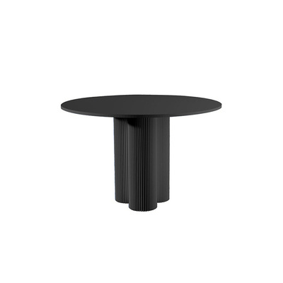 Danish Dining table | Minimalist  Tri Pole | Sintered Stone Top | Black 