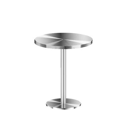 Stainless Steel Dining Table | Brushed Finish | Commercial Grade | 75cm Height | 60cm Thick Top 