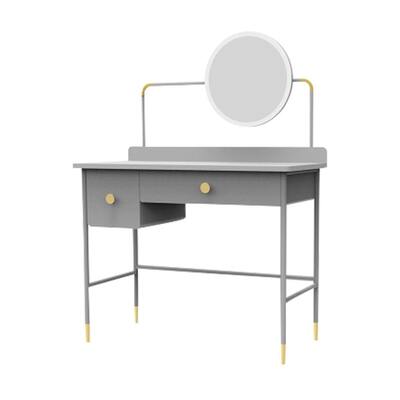 Scandinavian Full Moon Dressing Table Gull Grey | LED Lamp Integrated