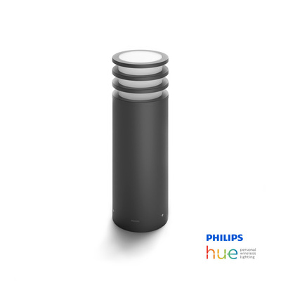 Philips Hue Lucca | 9.5W Black Outdoor Pedestal Garden Lamp | 40cm | ZigBee Homekit