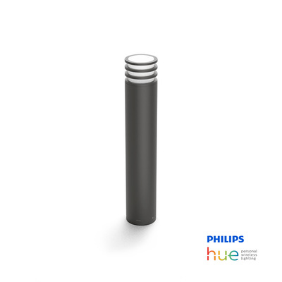 Philips Hue Lucca | 9.5W Black Outdoor Bollard Light | 77cm | ZigBee Homekit