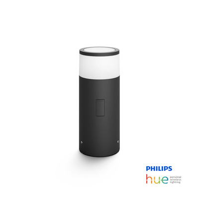 Philips Hue Calla | 8W Black Outdoor Pedestal Garden Lamp | 25cm | RGBW ZigBee Homekit  