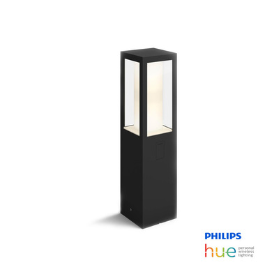 Philips Hue Impress | 16W Black Outdoor Pedestal Light | 40cm | Zigbee Homekit