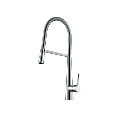 Kitchen Sink Mixer | Pull Out | Round Black Flexible Tube | Chrome