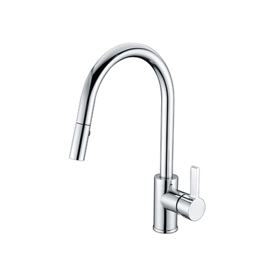 Kitchen Sink Mixer | Pull Out | Minimal Round Tube | Chrome