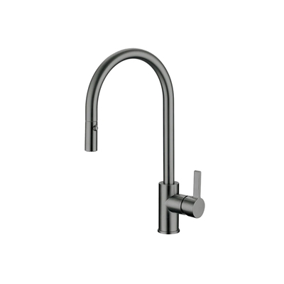Kitchen Sink Mixer | Pull Out | Minimal Round Tube | Gun Metal