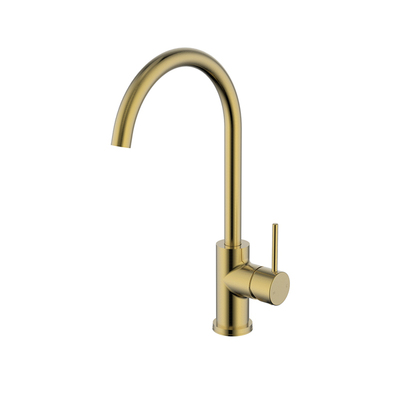 Kitchen Sink Mixer | Standard | Minimal Round Tube | Gold 