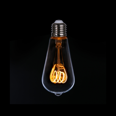 LED Light Bulb | Edison ST64 | 4W Clear Glass | T-Spiral