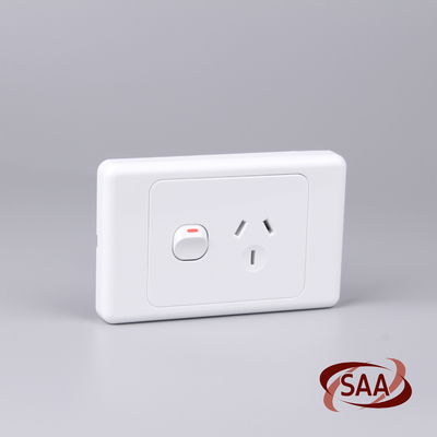 Wall Mount Power Outlet | 1 Socket | Double Pole GPO Plate Surface SAA 15 Amp