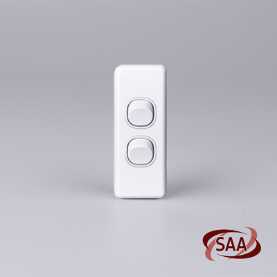Wall Mount Light Switch | Architrave 2 Gang | GPO Plate 1 Way Pole SAA 10 Amp