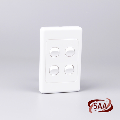 Wall Mount Light Switch | 4Gang | GPO Plate 1 Way Pole SAA 10 Amp Vertical / Horizontal