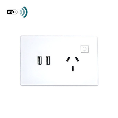 NUE Smart WIFI USB Ports & Power Point - Wall Mount | Single Power Point + 2 USB Ports