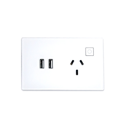 NUE Smart ZigBee USB Ports & Power Point - Wall Mount | Single Power Point + 2 USB Ports