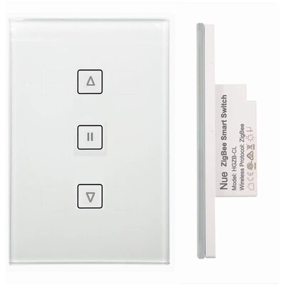 Nue Zigbee Smart Curtain Controller | Glass Face |   Work with Standard Motorised Curtain Track
