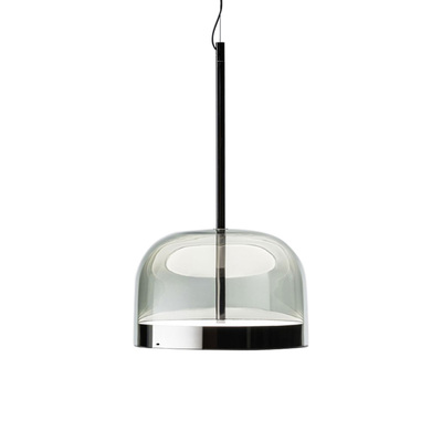LED Pendant Lamp | Equatore Grey | Smoky Glass Shade 