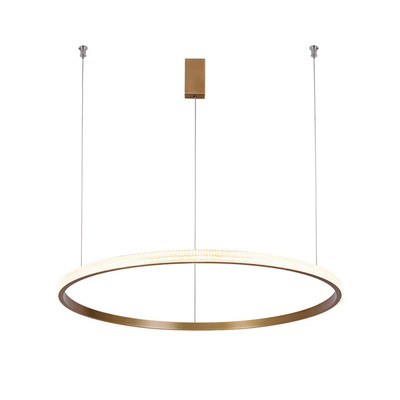 Clear Crystal Single Round Chandelier | Ceiling Pendant Lights | Gold Brass