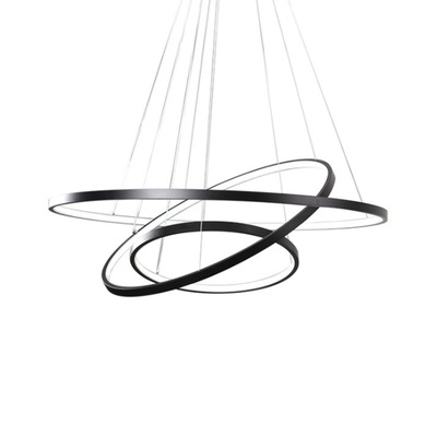 MF Smart Indoor LED 3 Rings Pendant - Matt Black Ring | Remote / Zigbee Bridge Compable | Dimmable