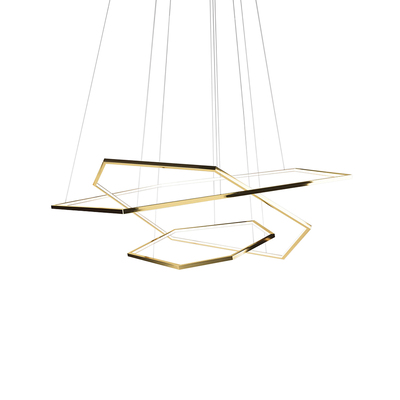 MF Lighting LED Pendant Lamp | Plated Gold Polyhedron | CCT