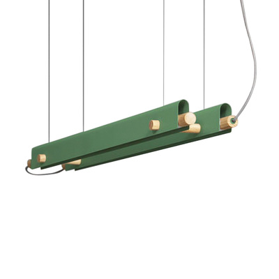 LED Pendant | Linear | Macaroon Twin Tube | Cyder Green