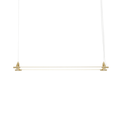 LED Linear Pendant | Brass Stick | 1.2m 3CT Dimmable  | Twin Bar 50W