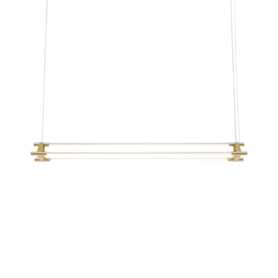 LED Linear Pendant | Brass Stick | 1.2m 3CT Dimmable  | 3 Bars 75W