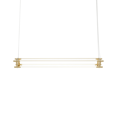 LED Linear Pendant | Brass Stick | 1.2m 3CT Dimmable  | 4 Bars 100W