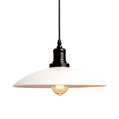 Vintage Pendant Lamp - Metal Saucer | w/ ST64 Edison Bulb 40W | Industrial Light