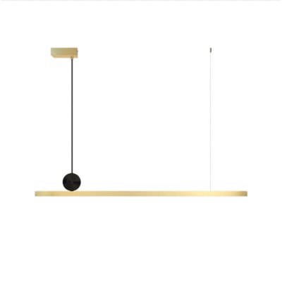 Linear LED Pendant | 1.18M | Brass Dot | Brushed Copper Shade Design