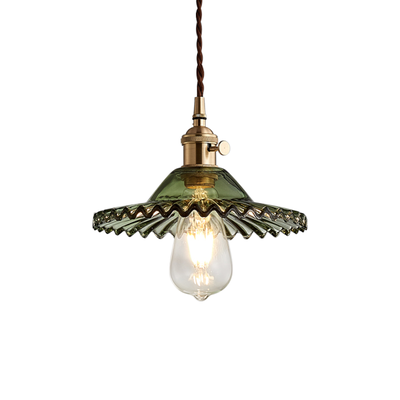 MF Lighting Vintage Pendant Lamp | Casting Glass | Green Colour Stained Glass